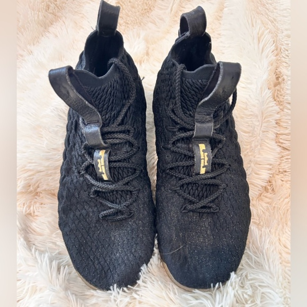 NIKE LeBron 15 black gold Xv 2017 basketball shoes(Missing Insoles)